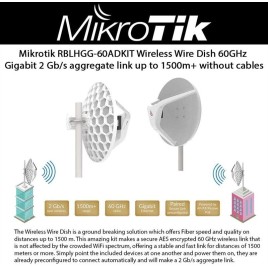 Mikrotik Wire Dish RBLHGG-60ADKIT 2 Gb/s up to 1500m No Cables